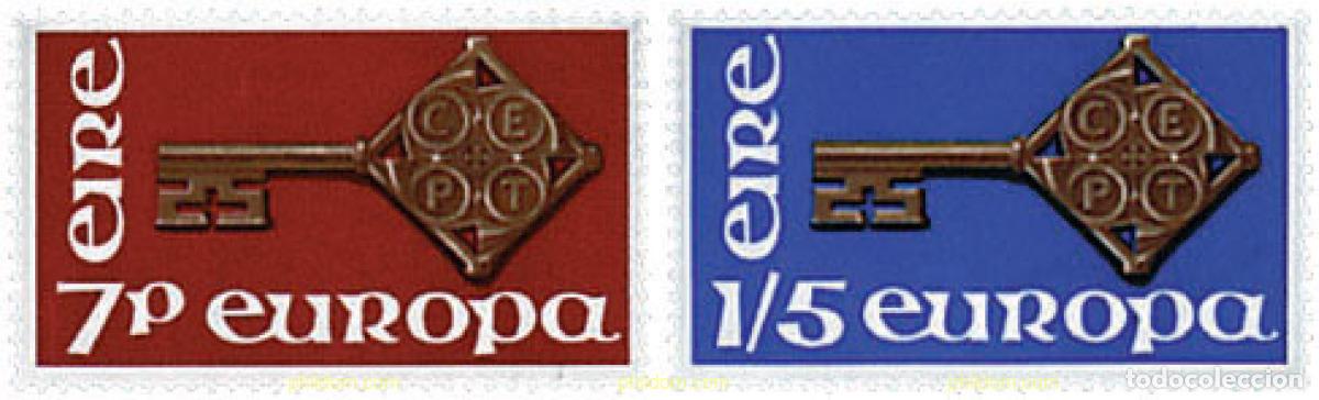 Sellos: 77183 MNH IRLANDA 1968 EUROPA CEPT 1968 - LLAVE DORADA