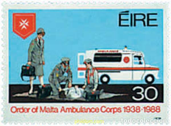 Sellos: 45899 MNH IRLANDA 1988 50 ANIVERSARIO DEL CUERPO DE AMBULANCIA DEL ORDEN DE MALTA