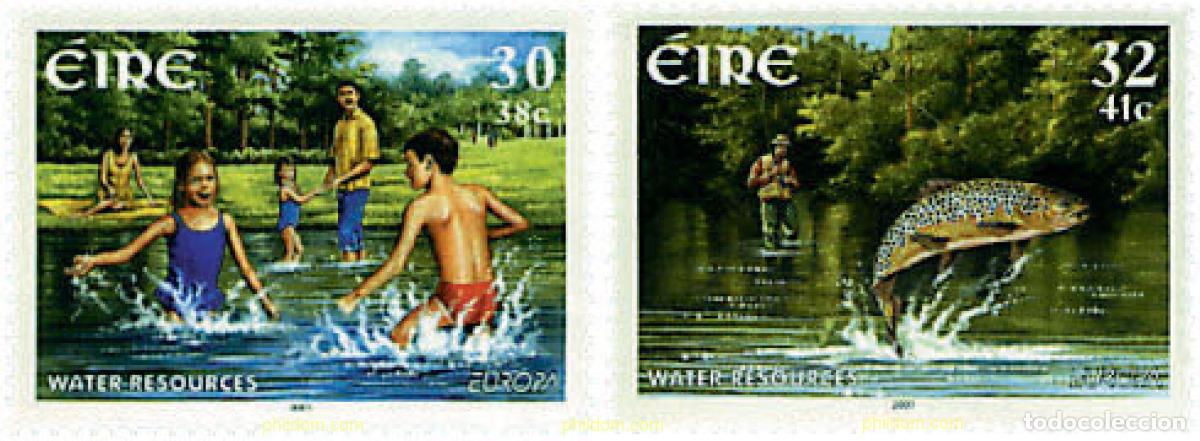 Sellos: 77095 MNH IRLANDA 2001 EUROPA CEPT. EL AGUA, RIQUEZA NATURAL