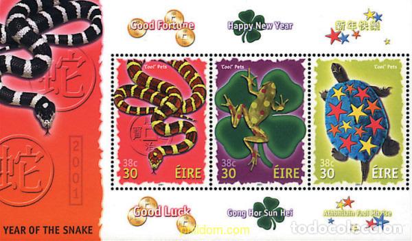 Timbres: 74201 MNH IRLANDA 2001 A&Ntilde;O LUNAR CHINO - A&Ntilde;O DE LA SERPIENTE