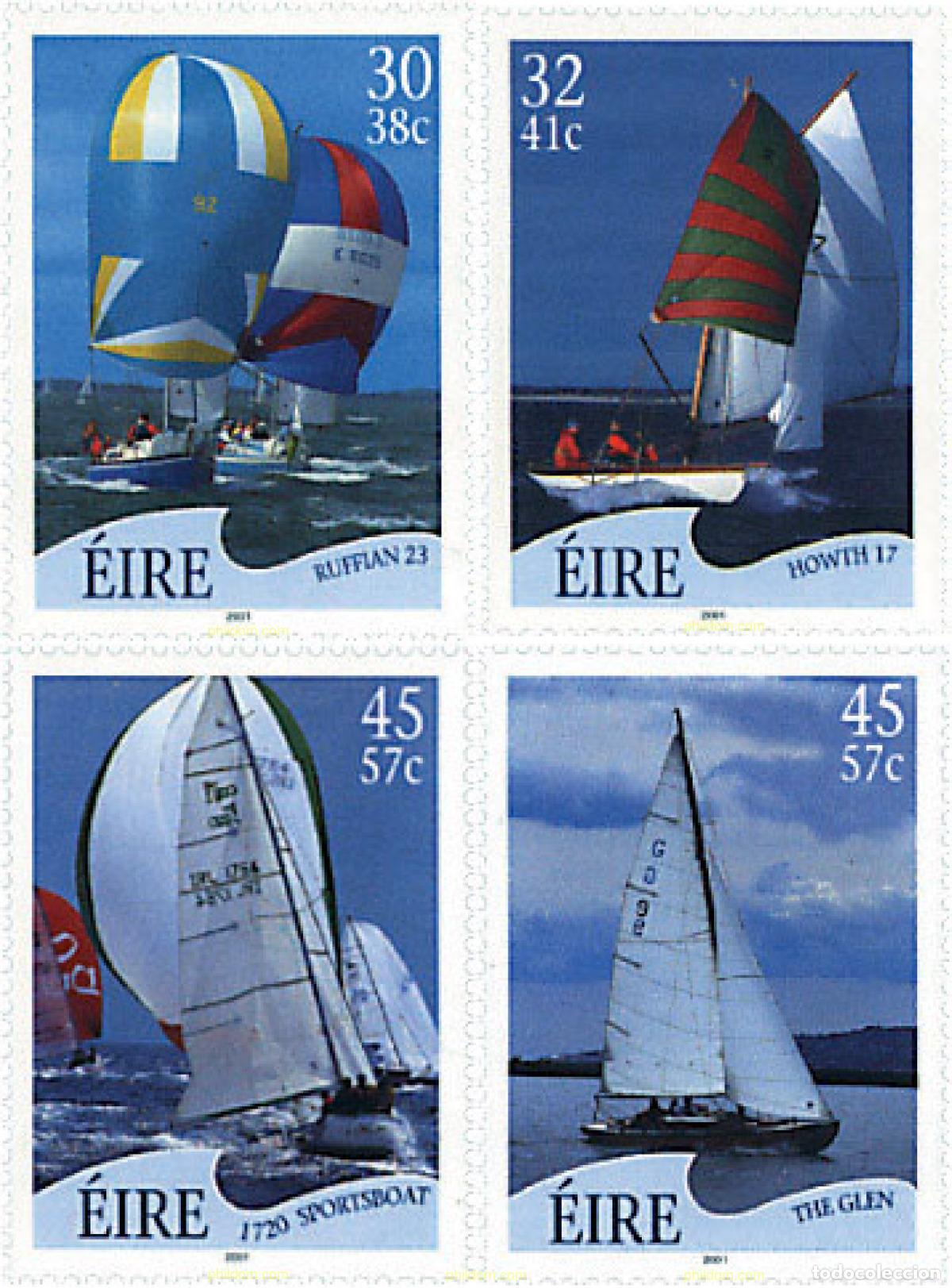 Sellos: 81270 MNH IRLANDA 2001 BARCOS DE VELA