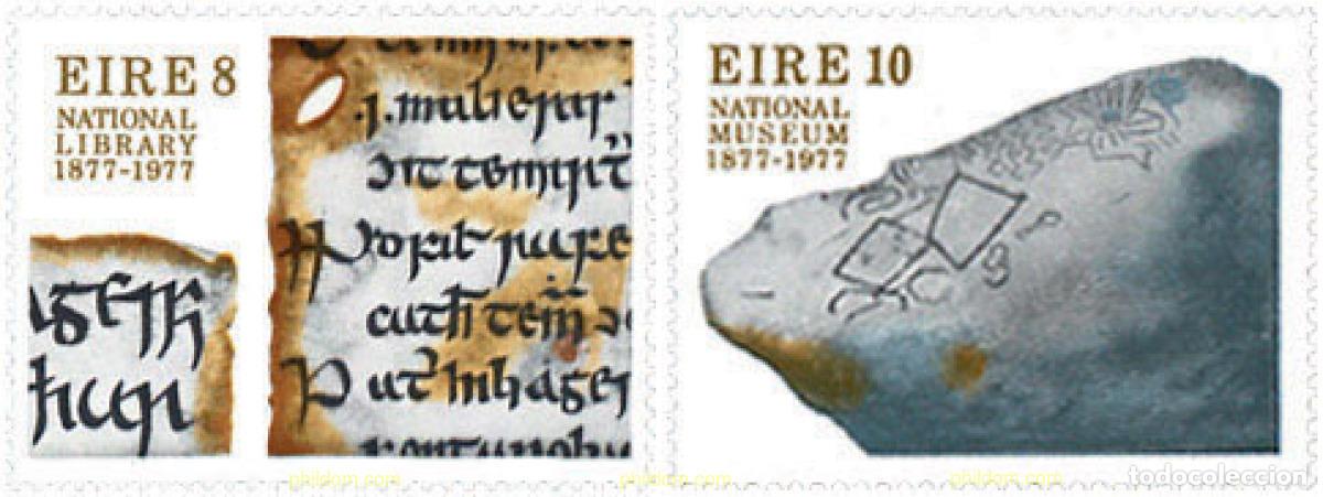 Sellos: 104229 MNH IRLANDA 1977 CENTENARIO DE LA BIBLIOTECA NACIONAL Y DEL MUSEO NACIONAL