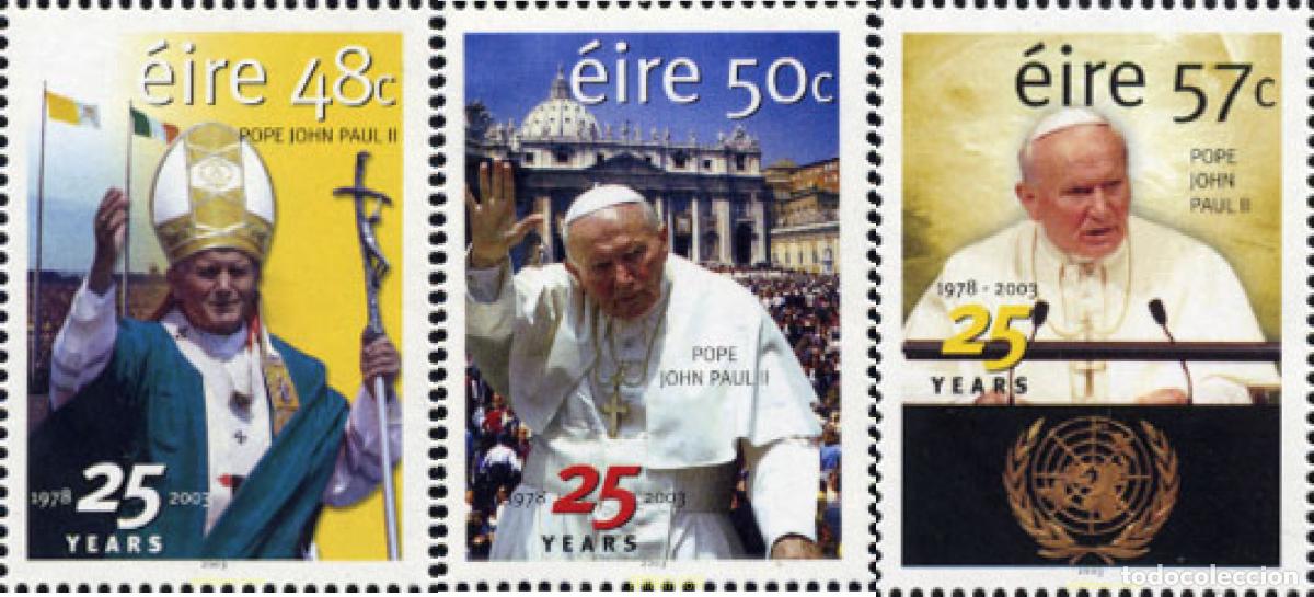 Sellos: 136158 MNH IRLANDA 2003 25 ANIVERSARIO DEL PONTIFICADO DEL PAPA JUAN PABLO II