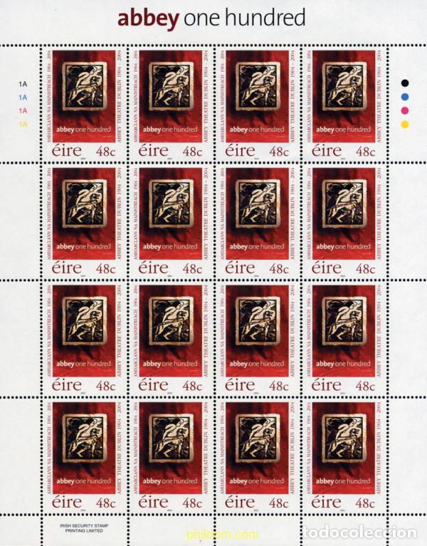 Sellos: 143928 MNH IRLANDA 2004 CENTENARIO DEL TEATRO ABBEY