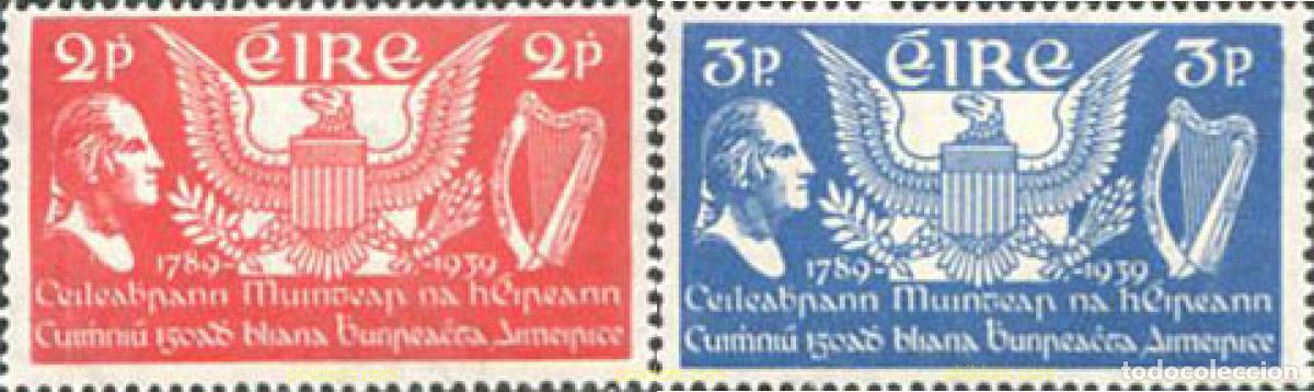 Timbres: 164359 MNH IRLANDA 1939 150 ANIVERSARIO DE LA CONSTITUCION DE LOS ESTADOS UNIDOS