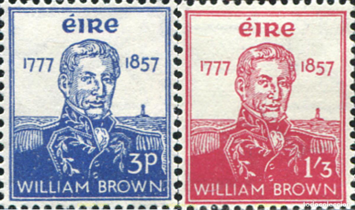 Francobolli: 164416 MNH IRLANDA 1957 CENTENARIO DE LA MUERTE DE WILLIAM BROWN