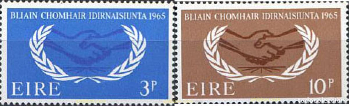 Francobolli: 164435 MNH IRLANDA 1965 A&Ntilde;O DE LA COOPERACION INTERNACIONAL Y 20 ANIVERSARIO DE LAS NACIONES UNIDA