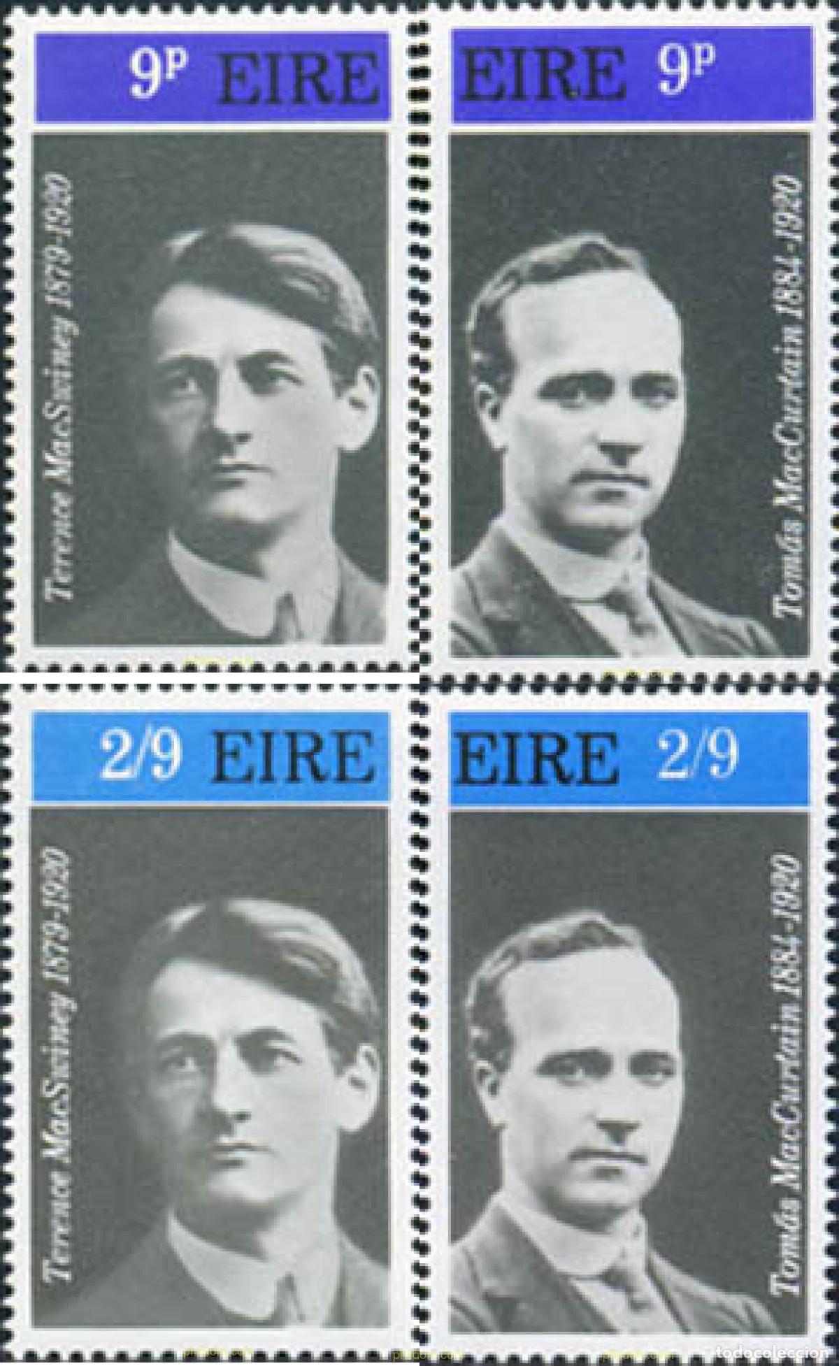Sellos: 164465 MNH IRLANDA 1970 50 ANIVERSARIO DE LA MUERTE DE TOMAS MAC CURTAIN Y TERENCE MAC SWINEY