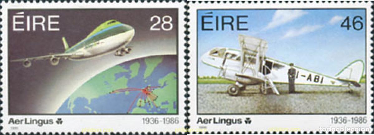 Stamps: 164854 MNH IRLANDA 1986 50 ANIVERSARIO DE LA COMPA&Ntilde;IA AEREA AER LINGUS