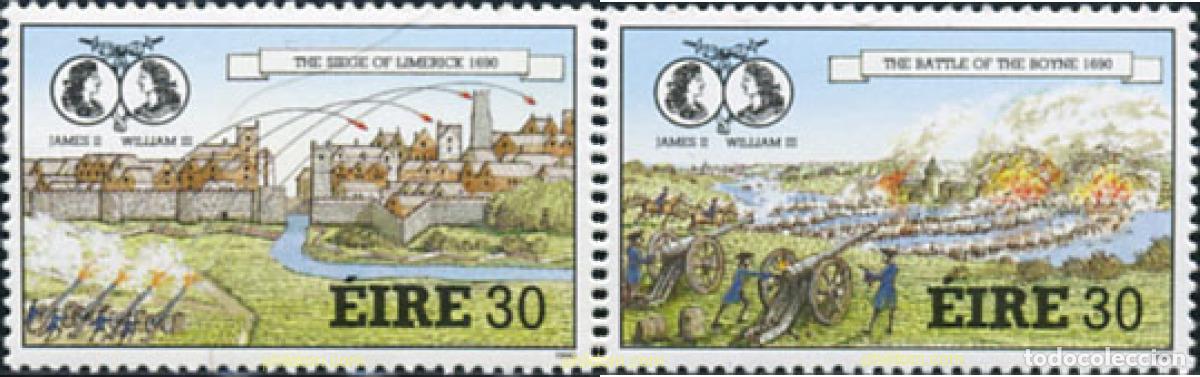 Selos: 147227 MNH IRLANDA 1990 3 CENTENARIO DE LA BATALLA DEL BOYNE Y EL ASEDIO DE LIMERICK