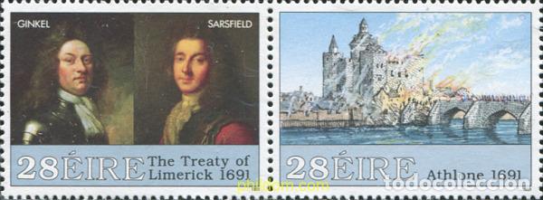 Sellos: 147264 MNH IRLANDA 1991 3 CENTENARIO DEL ASEDIO DE ATHLONE Y DEL TRATADO DE LIMERICK