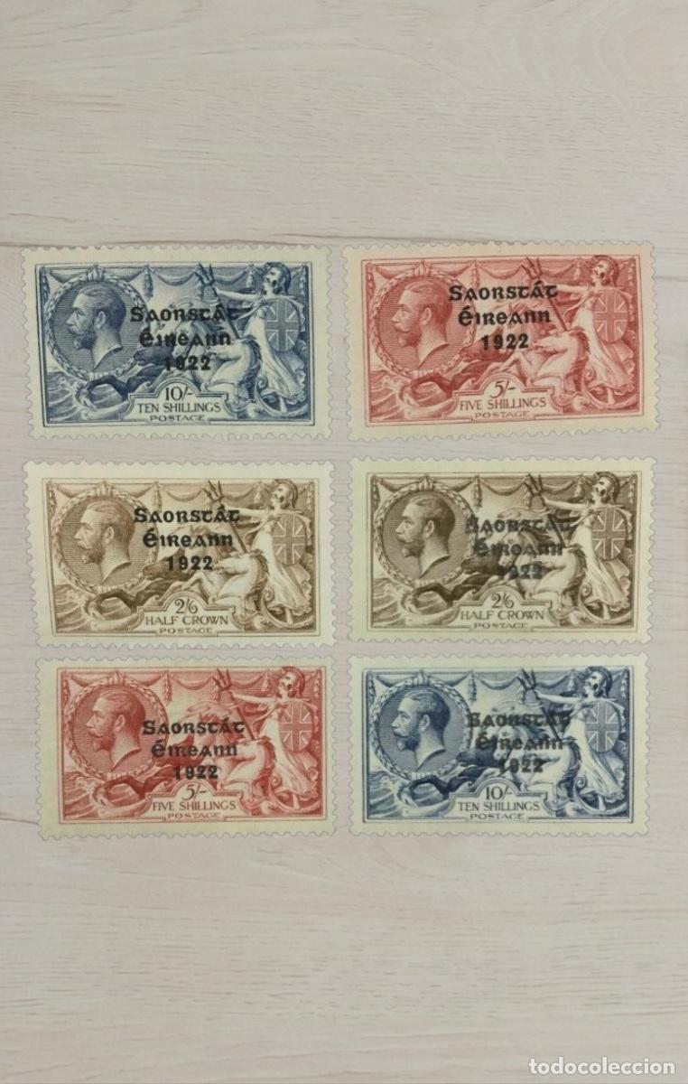 Sellos: Ireland 1922 King George V &rdquo;Seahorse&rdquo; Overprint COMPLETE High-Value Selection Mint 6v - Legendary In