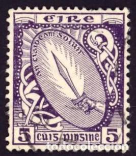 Sellos: Irlanda. Espada de Luz. 1922-24. YT-47. Usado