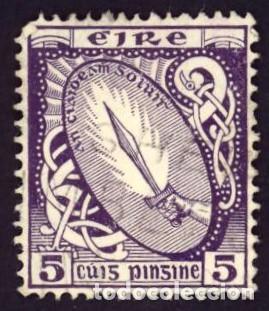 Sellos: Irlanda. Espada de Luz. 1940. YT-85. Usado