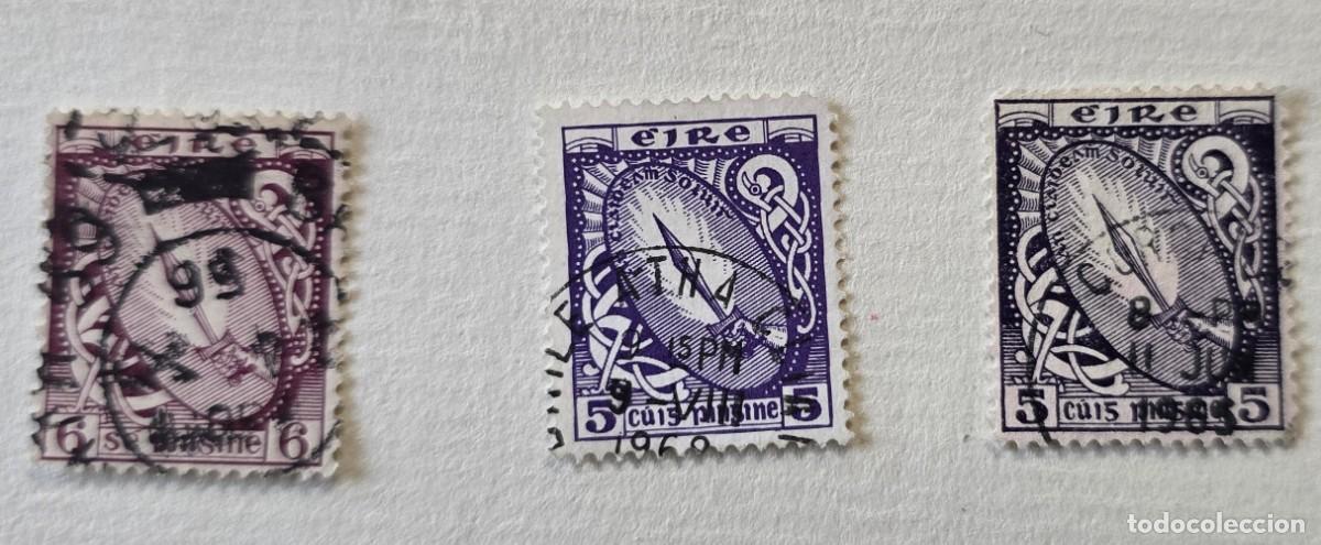 Sellos: 3 SELLOS USADO IRLANDA 1942. SIMBOLO ESPADA DE LUZ