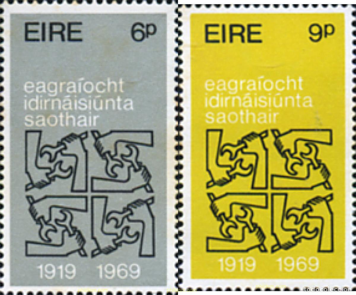 Sellos: 164455 MNH IRLANDA 1969 50 ANIVERSARIO DE LA ORGANIZACION INTERNACIONAL DEL TRABAJO