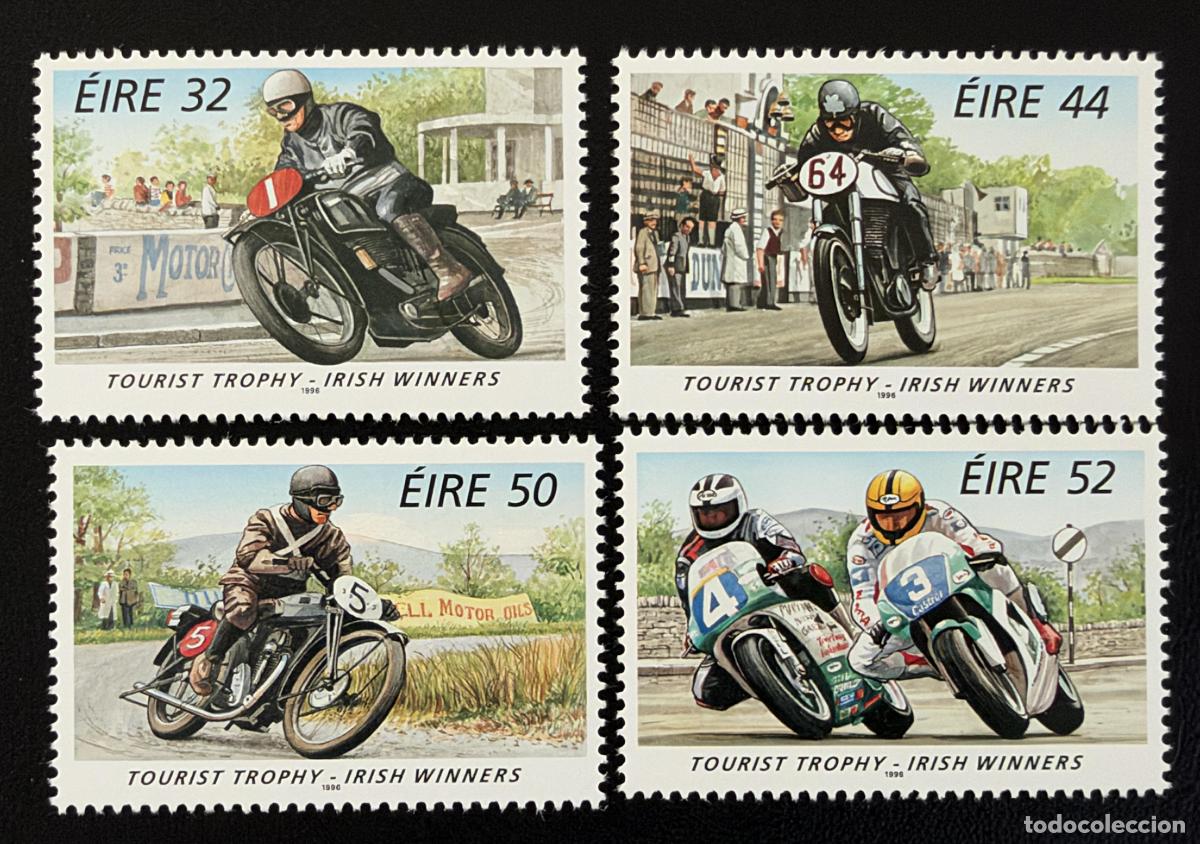Sellos: Irlanda 1996 Mi. 946-949 emisi&oacute;n conjunta Tourist Trophy carreras moto