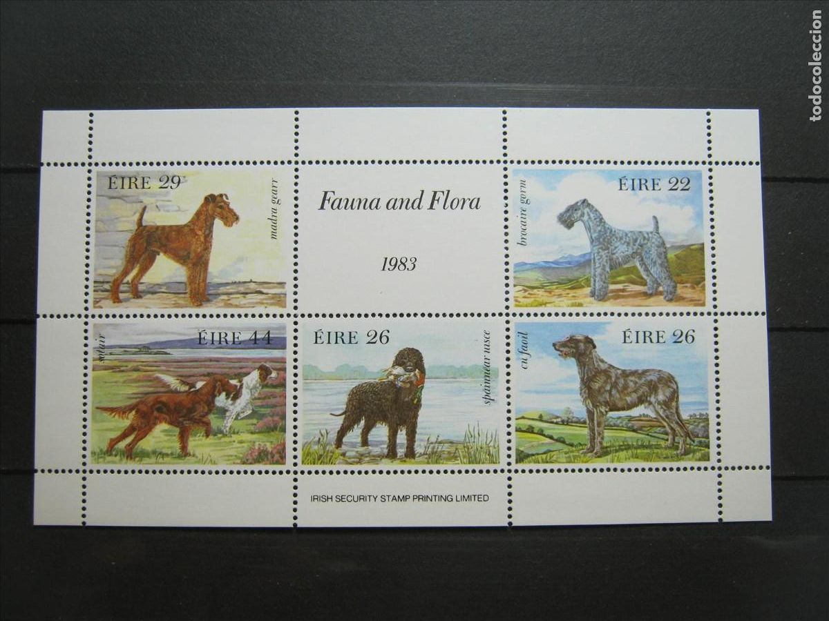 Stamps: IRLANDA 1983 PERROS HOJA BLOQUE YVERT HB 4 MNH** SIN CHARNELA LUJO.