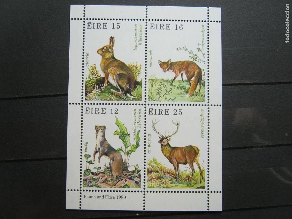 Selos: IRLANDA 1980 FAUNA HOJA BLOQUE YVERT HB 3 MNH** SIN CHARNELA LUJO.