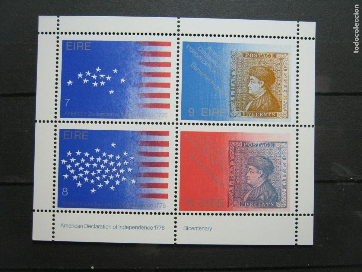 Selos: IRLANDA 1976 HOJA BLOQUE YVERT HB 2 MNH** SIN CHARNELA LUJO.
