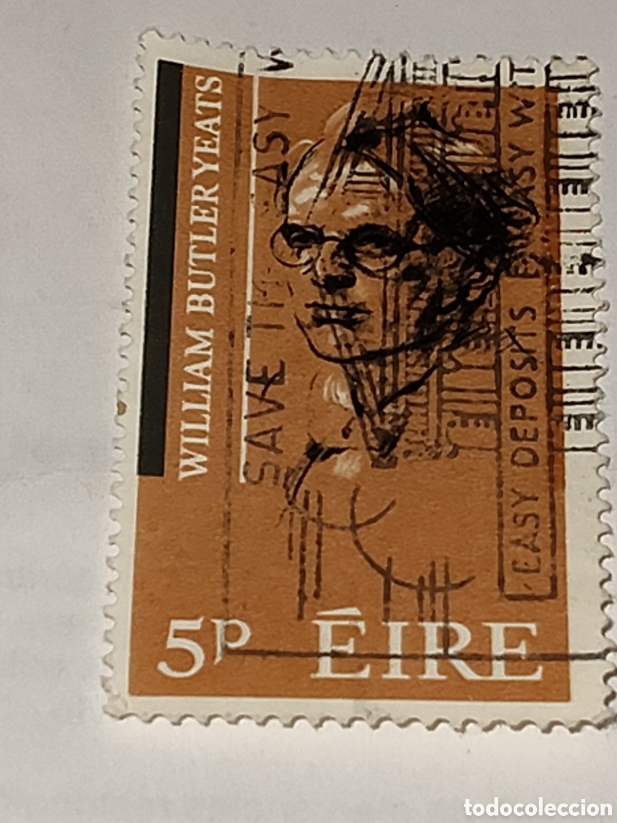 Sellos: Sello de Irlanda Centenario del nacimiento de William Butler poeta dramaturgo nobel literatura 1965