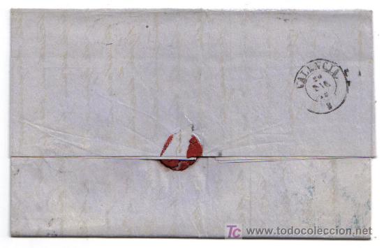 Sellos: Carta Barcelona Valencia 1860 - Foto 3