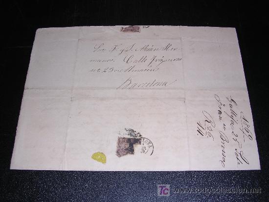 Sellos: CARTA BARCELONA A GILLIFA 1869 - Foto 1