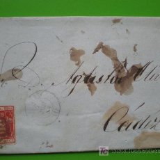 Sellos: CARTA DE MADRID A CADIZ, JUNIO 1854. DESTINATARIO: AGUSTIN OLIVER DOMENECH (ALCOY)