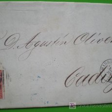 Sellos: CARTA DE MADRID A CADIZ, MARZO 1857. AGUSTIN OLIVER DOMENECH - ANTONIO VICENS VARELA (ALCOY - ALCOI)