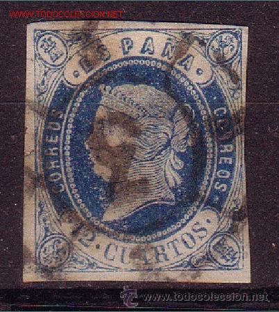 Sellos: ESPA&Ntilde;A 59 - A&Ntilde;O 1862 - ISABEL II - Foto 1