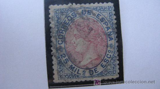 Sellos: 1867 cifras e isabel II edifil 95 - Foto 1
