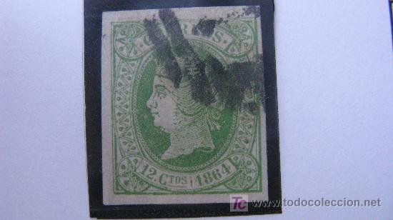 Sellos: 1864 isabel II  edifil 65 - Foto 1
