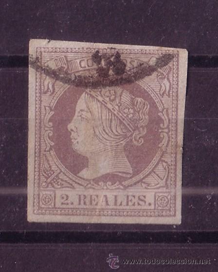 Sellos: ESPA&Ntilde;A 56 - A&Ntilde;O 1861  - ISABEL II - Foto 1