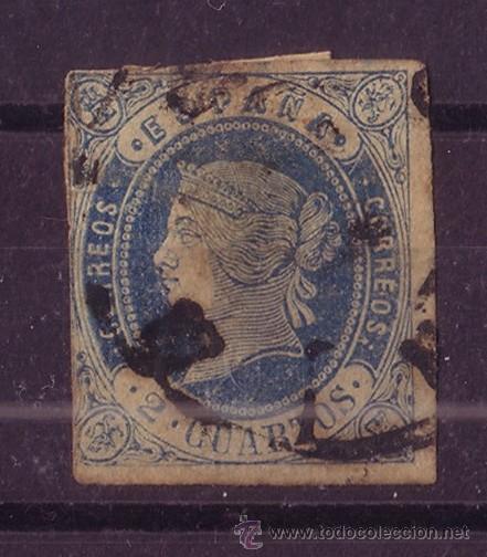 Sellos: ESPA&Ntilde;A 57 - A&Ntilde;O 1862  - ISABEL II - Foto 1