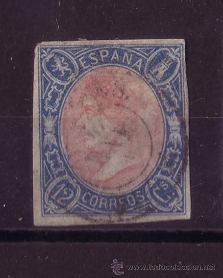 Sellos: ESPA&Ntilde;A 70 - A&Ntilde;O 1865  - ISABEL II - Foto 1
