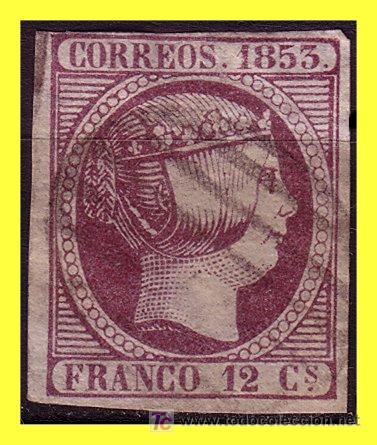 Sellos: 1853 Isabel II n&ordm; 18 (o) - Foto 1