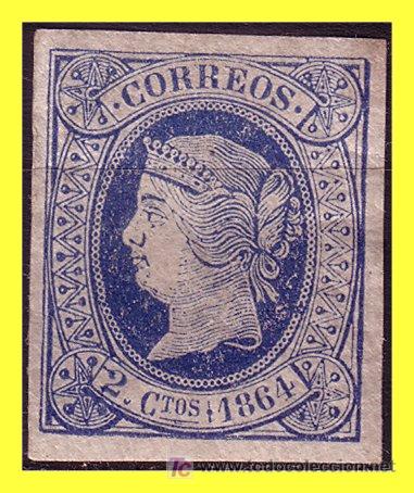 Sellos: 1864 Isabel II n&ordm; 63 * - Foto 1