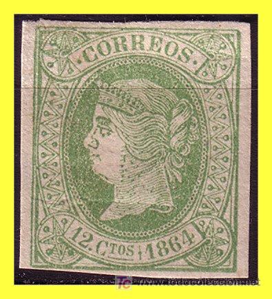 Sellos: 1864 Isabel II n&ordm; 65 * - Foto 1