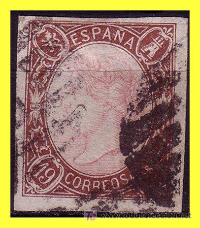 Sellos: 1865 Isabel II n&ordm; 71 (o) - Foto 1