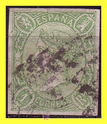 Sellos: 1865 Isabel II n&ordm; 72 (o) - Foto 1