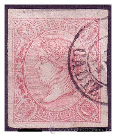 Sellos: 1865 Isabel II, Edifil n&ordm; 69 (o) - Foto 1