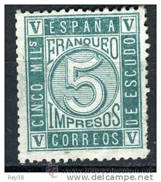 Sellos: ISABEL II, 1867*, 5M DE ESCUDO - Foto 1