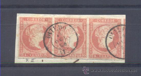 Sellos: EDIFIL 48 USAD. 4 CU ISABEL II. - Foto 1