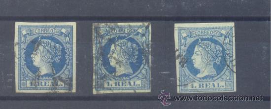 Sellos: 1 REAL AZUL ISABEL II - Foto 1