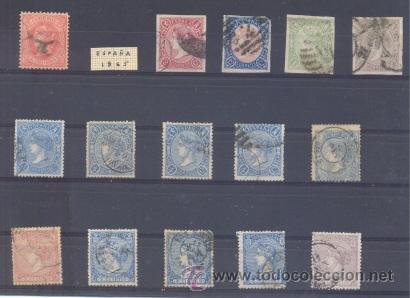 Sellos: LOTE DE CLASICO ISABEL II - Foto 1