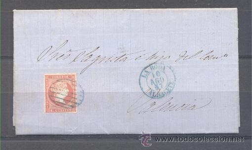 Sellos: 1857.- LA RODA (ALBACETE) A VALENCIA - Foto 1