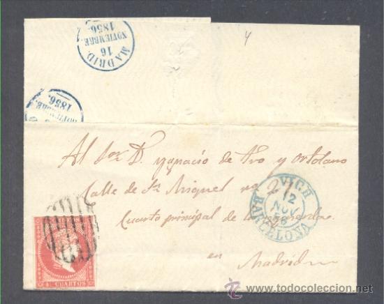 Sellos: 1856.- VICH (BARCELONA) A MADRID - Foto 1