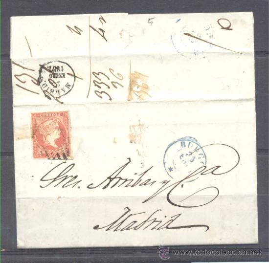 Sellos: 1857.- BURGOS A MADRID - Foto 1