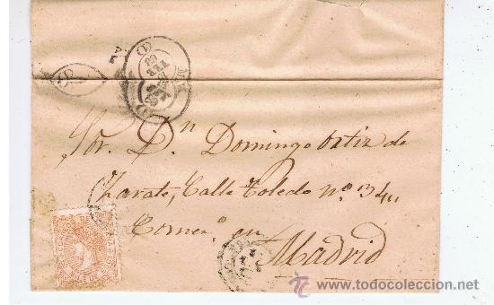 Sellos: envuelta circulada   1868    a madrid - Foto 1