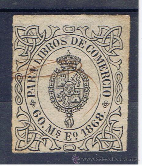 Sellos: isabel II   sello 60 mls 1868 para libros de comercio - Foto 1
